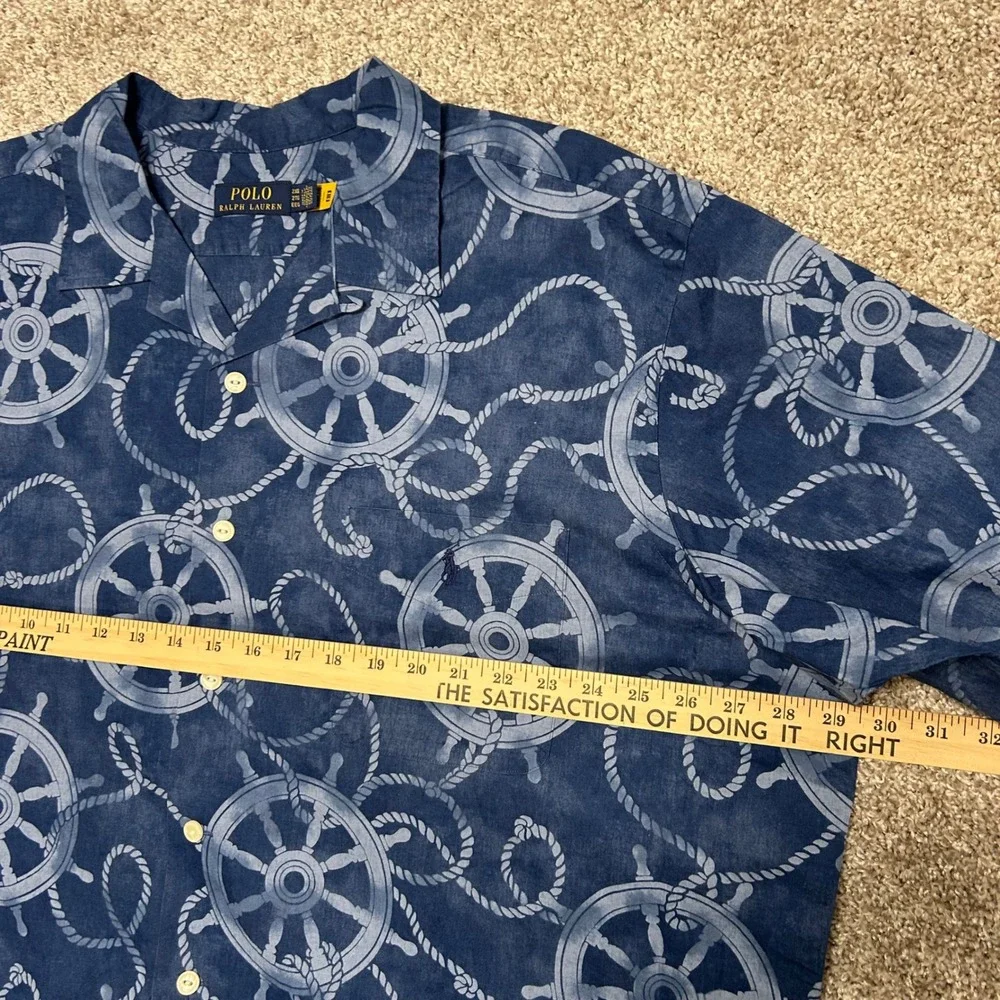 NWT Polo Ralph‎ Lauren Cotton Linen Printed Camp Shirt Men Size 2XB Nautical
